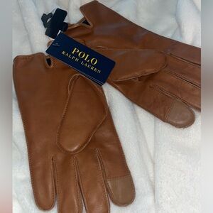 2 pair of Polo by Ralph Lauren Brown Leather Touchscreen Gloves